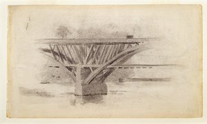 Tegning af Girard Avenue-broen / Verso-skitse af en åre af Thomas Eakins
