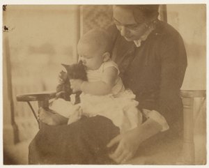 [Frances Crowell og barn med killing] af Thomas Eakins