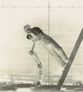 Mand på en stige med dissekeret hesteben, 1880