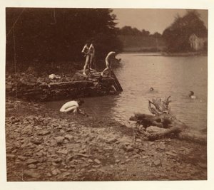 Studie til Svømning, 1883. af Thomas Eakins