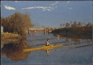 Mesterskabet i singlesculler (Max Schmitt i en singlesculler) af Thomas Eakins