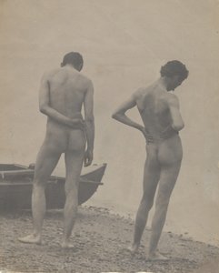 Thomas Eakins og John Laurie Wallace på en strand, ca. 1883. af Thomas Eakins