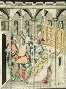 Mordet på St. Thomas a Becket (ca. 1118-70) i Canterbury, fra Treenighedens Kapel i Stratford Upon Avon af Thomas Fisher Hoxton