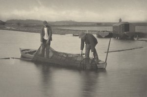 At tage ålenettet op, 1886 (foto)