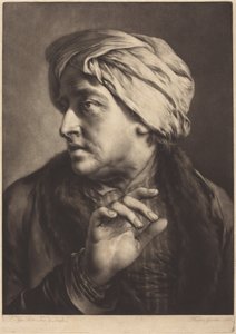 En mand med turban og stribet skjorte af Thomas Frye