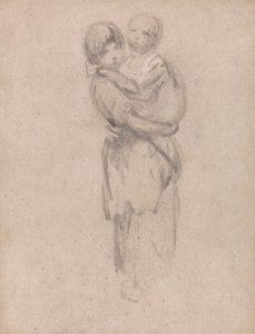 En ung pige, der holder et barn af Thomas Gainsborough