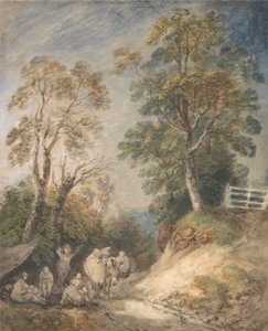 Country Lane med sigøjnere hvilende af Thomas Gainsborough
