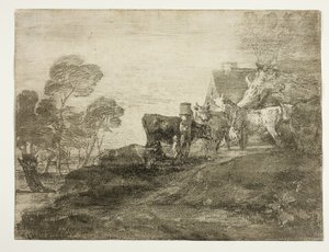 Landskab med kvæg ved et sommerhus af Thomas Gainsborough