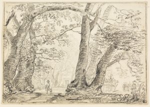 Mand med hund i skoven af Thomas Gainsborough