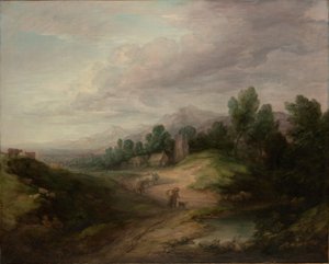 Skovklædt højland Landskab af Thomas Gainsborough