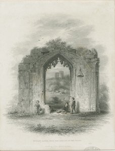 Dudley Castle - The Keep: gravering (vignetter) og [? 1800-tallet] (tryk) af Thomas Garner