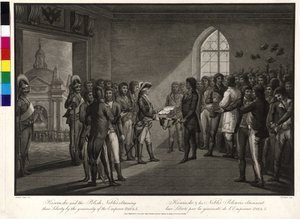 Tadeusz Kosciuszko og de polske aristokrater stemmer på zar Paul I for at få deres frihed tilbage