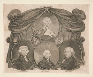 American Star, Washington, Jefferson, Madison og Adams af Thomas Gimbrede