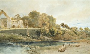 Bolton Abbey, Yorkshire af Thomas Girtin