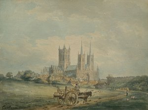 Lincoln katedral af Thomas Girtin