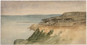 Lyme Regis, Dorset, ca. 1797 (wc over blyant på tekstureret papir) af Thomas Girtin