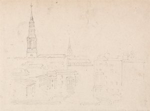 St. Brides, Fleet Street, London af Thomas Girtin