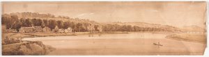Tyve udsigter over Paris og omegn: Udsigt over St. Cloud og Mount Calvary..., 1802. af Thomas Girtin