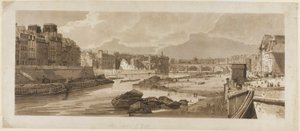 Udsigt over byen med Louvre osv., taget fra Pont Marie, fra et udvalg af tyve af de mest maleriske udsigter i Paris af Thomas Girtin