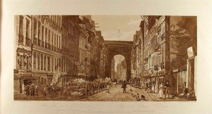 Udsigt til Porte Saint-Denis set fra forstæderne af Thomas Girtin