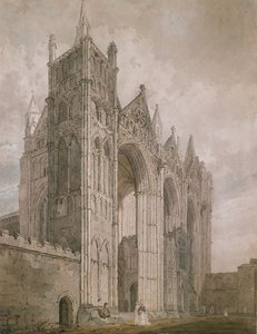 Vestfronten af Peterborough Cathedral af Thomas Girtin