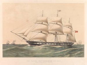 Clipperskibet Yorkshire 1100 tons, ca. 1857-60 (litografi i farver) af Thomas Goldsworth Dutton