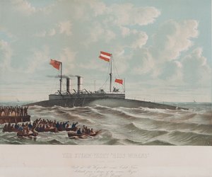Dampbåden Ross Winan (cigarbåd), bygget i Millwall (England). Litografi (33,1x43,4 cm), af Thomas Goldsworth Dutton (ca. 1819-1891)