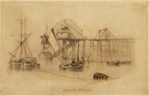 Drops at Wallsend (akvarel på papir) af Thomas H. Hair