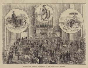 Cykel- og trehjulede cykeludstilling på Rådhuset, Holborn af Thomas Harrington Wilson