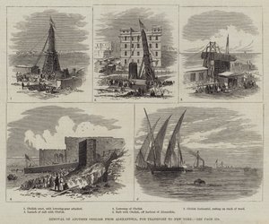 Fjernelse af en anden obelisk fra Alexandria, for transport til New York af Thomas Harrington Wilson