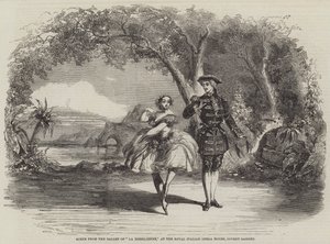 Scene fra balletten La Bresilienne, på Det Kongelige Italienske Operahus, Covent Garden