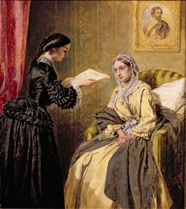 Søger i London Gazette efter listen over dræbte og sårede (efter W.P. Frith) af Thomas Harrington Wilson