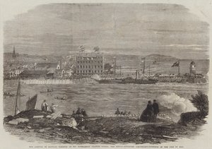Hans Excellence Francis Pigotts ankomst til Douglas Harbor, den nyudnævnte løjtnant-guvernør på Isle of Man af Thomas Harrington Wilson