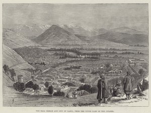 Bala Hissar og byen Cabul, fra den øvre del af citadellet af Thomas Harrington Wilson