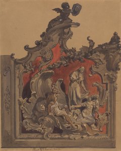 School of St. Rocco, Venedig, Studie af buet udsmykning af Thomas Hartley Cromek