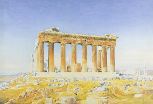 Parthenon, ca. 1834 (wc over blyant på papir)