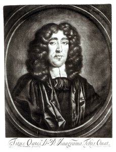 Portræt af Titus Oates (1649-1705) graveret af R. Thompson af Thomas Hawker