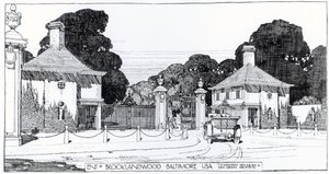Indgang til Brooklandwood, Baltimore, USA, fra Thomas Mawsons 