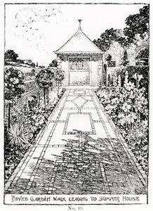 Paved Garden Walk Leading to Summer House, fra Thomas Mawsons "The Art and Craft of Garden Making", udgivet i 1900