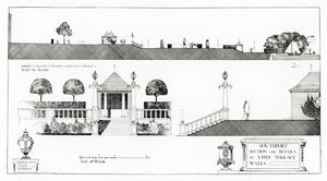 Southport: Sektion og detaljer om Upper Terrace and Walls, fra Thomas Mawsons 