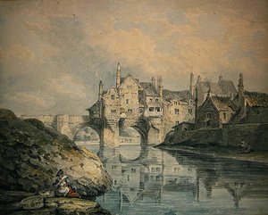 Elvet Bridge, Durham (akvarel på papir)
