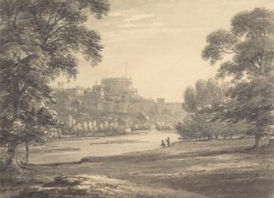 Windsor Castle fra Eton Playing Fields af Thomas Hearne