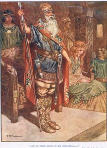 Og han råbte højt i sin storhed (litografi) af Thomas Heath Robinson
