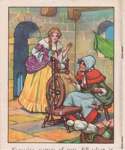 Sover ved spindehjulet (litografi) af Thomas Heath Robinson
