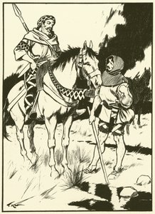 Karl den Store og kulbrænderen (kobberstik) af Thomas Heath Robinson