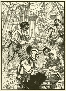 Fodring af de sultne borgere (gravering) af Thomas Heath Robinson