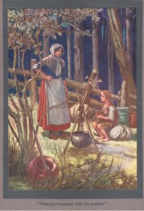 Francis blev hos sin mor (farvelitografi) af Thomas Heath Robinson