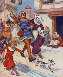 Illustration til Rottefængeren fra Hameln (farvelitografi) af Thomas Heath Robinson