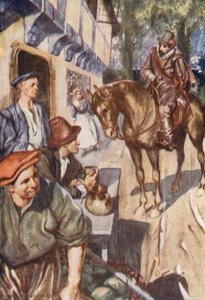Illustration til Sir Francis Drakes liv (farvelitografi)