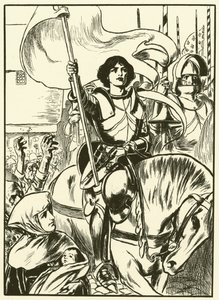 Joan i spidsen for hæren (kobberstik) af Thomas Heath Robinson